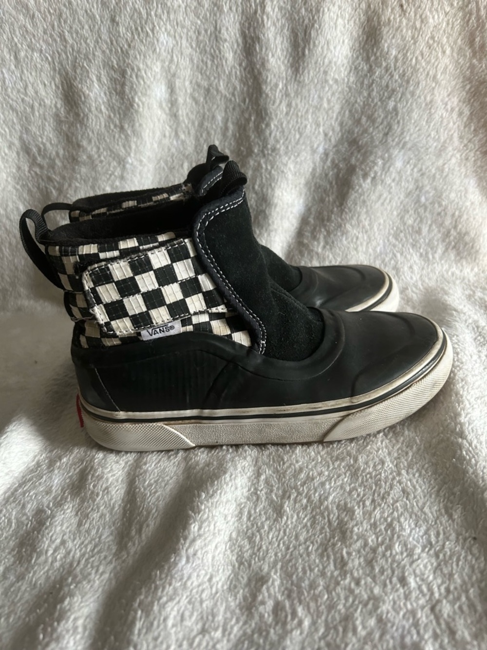 Vans Kids MTE Black and White Checkerboard High-Top Boots